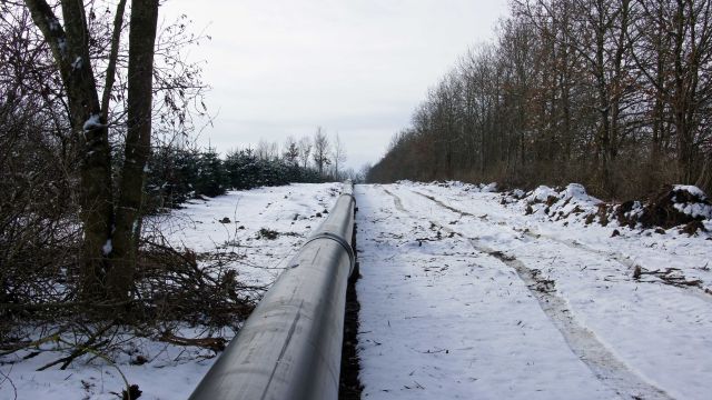 Rør samlet ved juletræerne.